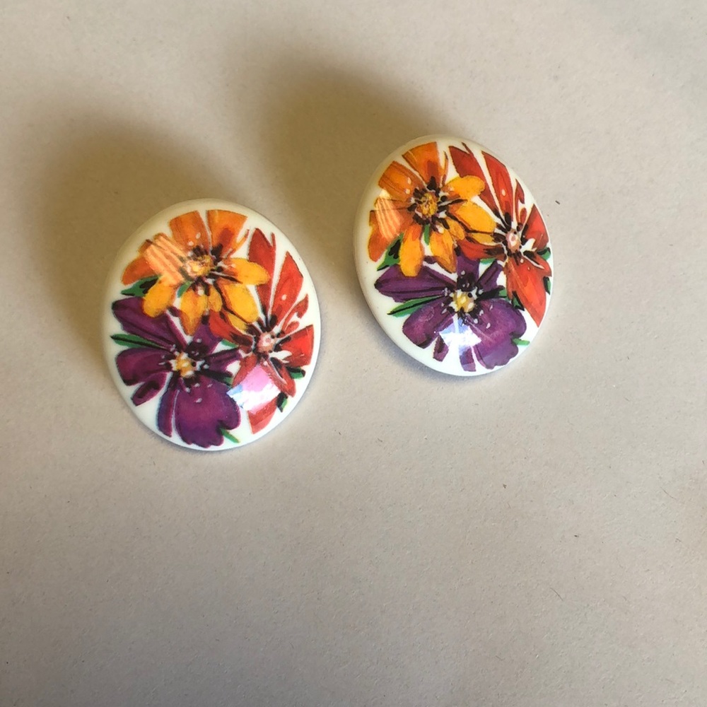 Vintage flower earrings 70s 80s